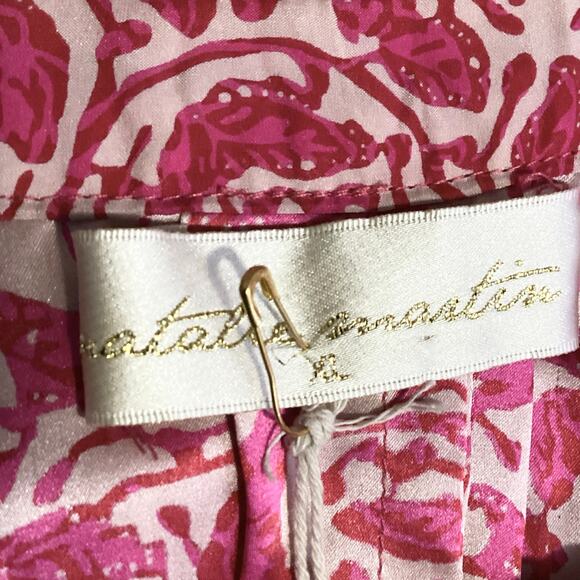 Natalie Martin 100% Silk Short Fiore Swing Dress Gloriosa Hot Pink Floral XL NWT - Picture 6 of 8